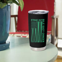 Strike Out Bile Duct Cancer Tumbler Cup Baseball American Flag Hope Gift