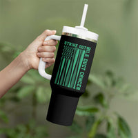 Strike Out Bile Duct Cancer Tumbler With Handle Baseball American Flag Hope Gift