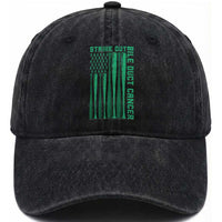 Strike Out Bile Duct Cancer Washed Cotton Baseball Cap Baseball American Flag Hope Gift