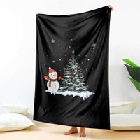 Christmas Snowman Throw Blanket Funny Snowmen With Christmas Tree - Wonder Print Shop
