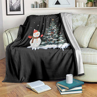 Christmas Snowman Throw Blanket Funny Snowmen With Christmas Tree - Wonder Print Shop