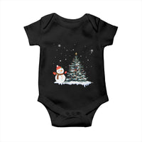Christmas Snowman Baby Onesie Funny Snowmen With Christmas Tree - Wonder Print Shop