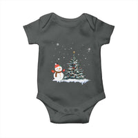 Christmas Snowman Baby Onesie Funny Snowmen With Christmas Tree - Wonder Print Shop