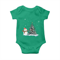 Christmas Snowman Baby Onesie Funny Snowmen With Christmas Tree - Wonder Print Shop