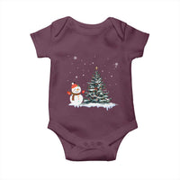 Christmas Snowman Baby Onesie Funny Snowmen With Christmas Tree - Wonder Print Shop