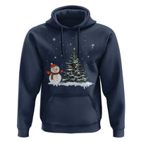 Christmas Snowman Hoodie Funny Snowmen With Christmas Tree - Wonder Print Shop