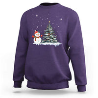 Christmas Snowman Sweatshirt Funny Snowmen With Christmas Tree - Wonder Print Shop