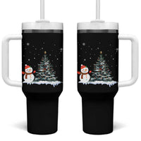 Christmas Snowman Tumbler With Handle Funny Snowmen With Christmas Tree