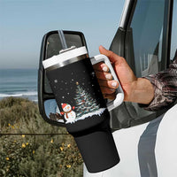 Christmas Snowman Tumbler With Handle Funny Snowmen With Christmas Tree