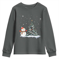 Christmas Snowman Youth Sweatshirt Funny Snowmen With Christmas Tree - Wonder Print Shop