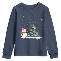 Christmas Snowman Youth Sweatshirt Funny Snowmen With Christmas Tree - Wonder Print Shop