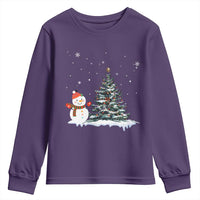 Christmas Snowman Youth Sweatshirt Funny Snowmen With Christmas Tree - Wonder Print Shop
