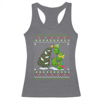 Christmas Snowman Squad Racerback Tank Top Funny Holiday Snowmen With Xmas Tree - Wonder Print Shop