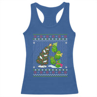 Christmas Snowman Squad Racerback Tank Top Funny Holiday Snowmen With Xmas Tree - Wonder Print Shop