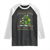 Christmas Snowman Squad Raglan Shirt Funny Holiday Snowmen With Xmas Tree - Wonder Print Shop