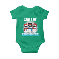 Christmas Snowman Baby Onesie Chillin With My Snowmies Christmas Snowman - Wonder Print Shop
