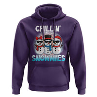 Christmas Snowman Hoodie Chillin With My Snowmies Christmas Snowman - Wonder Print Shop