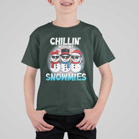 Christmas Snowman T Shirt For Kid Chillin With My Snowmies Christmas Snowman - Wonder Print Shop