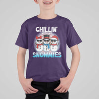 Christmas Snowman T Shirt For Kid Chillin With My Snowmies Christmas Snowman - Wonder Print Shop
