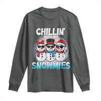 Christmas Snowman Long Sleeve Shirt Chillin With My Snowmies Christmas Snowman - Wonder Print Shop