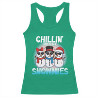 Christmas Snowman Racerback Tank Top Chillin With My Snowmies Christmas Snowman - Wonder Print Shop