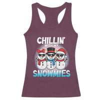 Christmas Snowman Racerback Tank Top Chillin With My Snowmies Christmas Snowman - Wonder Print Shop