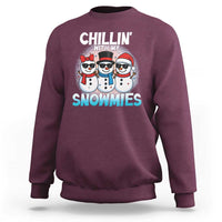 Christmas Snowman Sweatshirt Chillin With My Snowmies Christmas Snowman - Wonder Print Shop