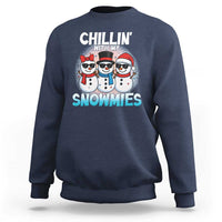Christmas Snowman Sweatshirt Chillin With My Snowmies Christmas Snowman - Wonder Print Shop