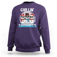 Christmas Snowman Sweatshirt Chillin With My Snowmies Christmas Snowman - Wonder Print Shop