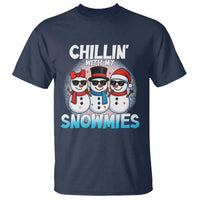 Christmas Snowman T Shirt Chillin With My Snowmies Christmas Snowman - Wonder Print Shop