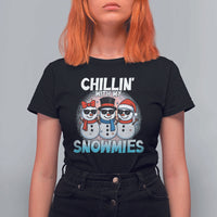 Christmas Snowman T Shirt For Women Chillin With My Snowmies Christmas Snowman - Wonder Print Shop