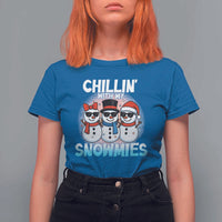 Christmas Snowman T Shirt For Women Chillin With My Snowmies Christmas Snowman - Wonder Print Shop