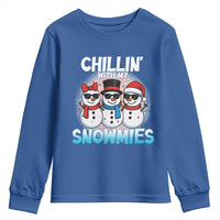 Christmas Snowman Youth Sweatshirt Chillin With My Snowmies Christmas Snowman - Wonder Print Shop