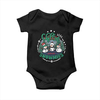 Christmas Snowman Baby Onesie Chillin With My Snowmies Cute Winter - Wonder Print Shop