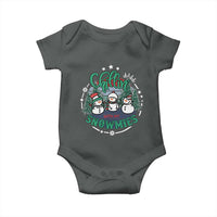 Christmas Snowman Baby Onesie Chillin With My Snowmies Cute Winter - Wonder Print Shop