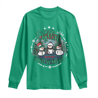 Christmas Snowman Long Sleeve Shirt Chillin With My Snowmies Cute Winter - Wonder Print Shop