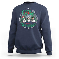 Christmas Snowman Sweatshirt Chillin With My Snowmies Cute Winter - Wonder Print Shop