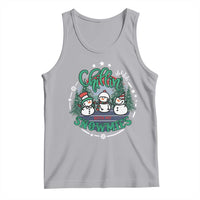 Christmas Snowman Tank Top Chillin With My Snowmies Cute Winter - Wonder Print Shop
