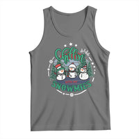 Christmas Snowman Tank Top Chillin With My Snowmies Cute Winter - Wonder Print Shop