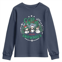 Christmas Snowman Youth Sweatshirt Chillin With My Snowmies Cute Winter - Wonder Print Shop