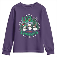 Christmas Snowman Youth Sweatshirt Chillin With My Snowmies Cute Winter - Wonder Print Shop