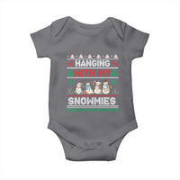 Christmas Snowman Baby Onesie Hanging With My Snowmies Merry Xmas - Wonder Print Shop
