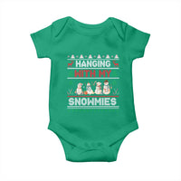 Christmas Snowman Baby Onesie Hanging With My Snowmies Merry Xmas - Wonder Print Shop