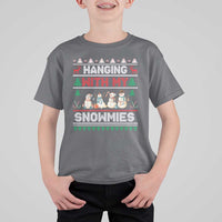 Christmas Snowman T Shirt For Kid Hanging With My Snowmies Merry Xmas - Wonder Print Shop
