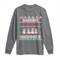 Christmas Snowman Long Sleeve Shirt Hanging With My Snowmies Merry Xmas - Wonder Print Shop