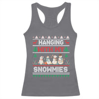 Christmas Snowman Racerback Tank Top Hanging With My Snowmies Merry Xmas - Wonder Print Shop