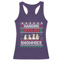 Christmas Snowman Racerback Tank Top Hanging With My Snowmies Merry Xmas - Wonder Print Shop