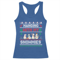 Christmas Snowman Racerback Tank Top Hanging With My Snowmies Merry Xmas - Wonder Print Shop