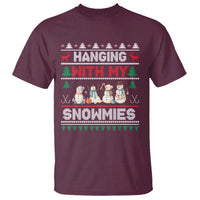 Christmas Snowman T Shirt Hanging With My Snowmies Merry Xmas - Wonder Print Shop