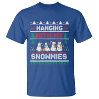 Christmas Snowman T Shirt Hanging With My Snowmies Merry Xmas - Wonder Print Shop